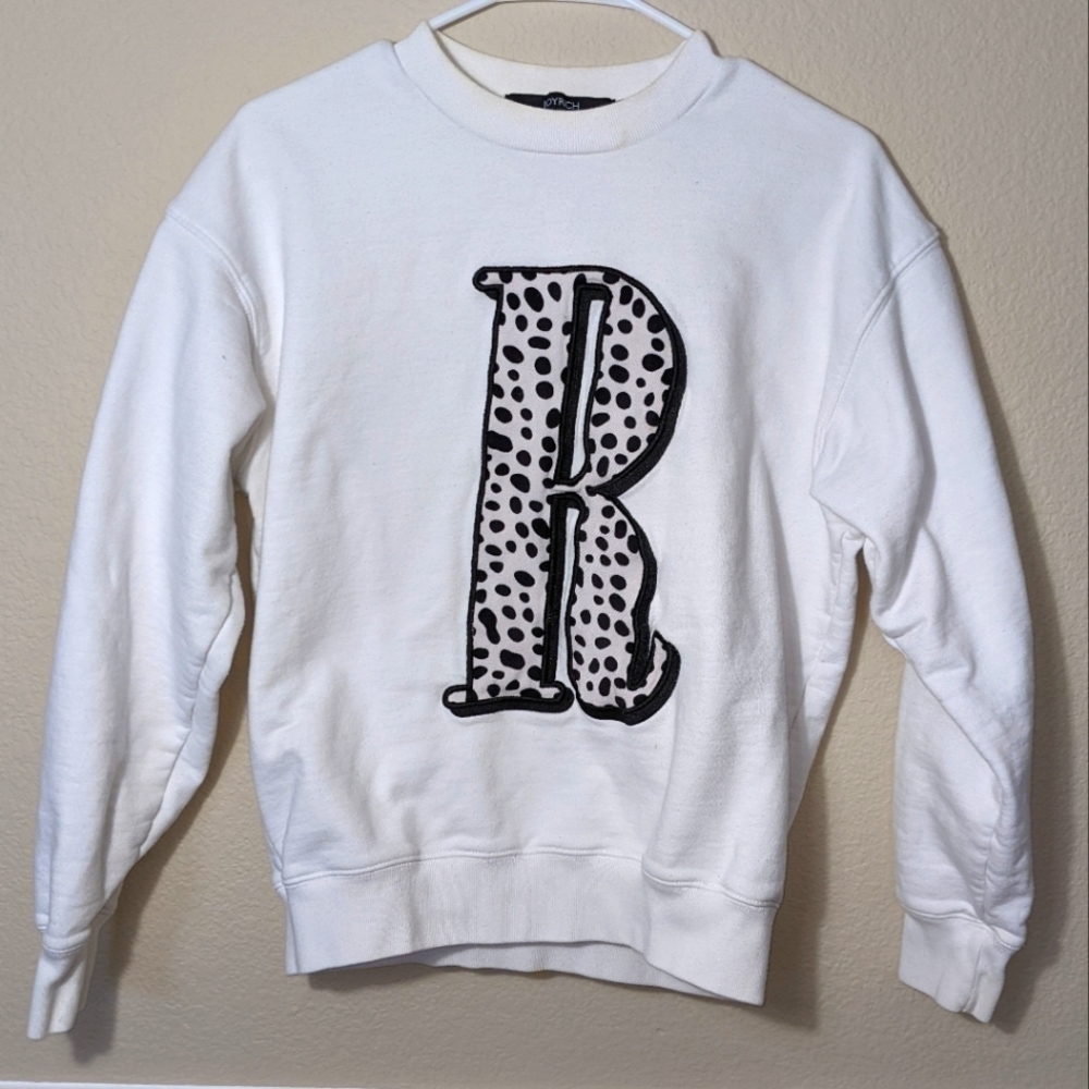 Leopard Print "R" Monogram Vintage Sweatshirt
